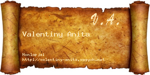 Valentiny Anita névjegykártya