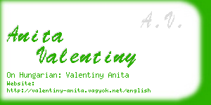 anita valentiny business card